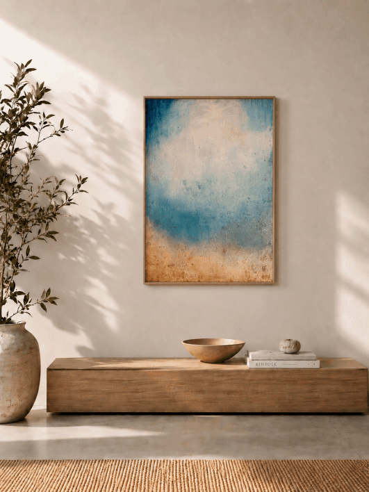 Between, on the wall